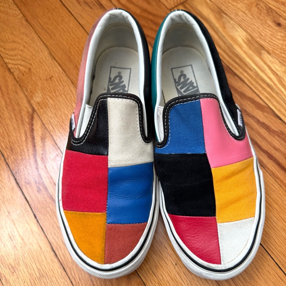 Vans Colorblock Multi Media Patchwork Slip-On Sneakers Women’s 8.5, Men’s 7